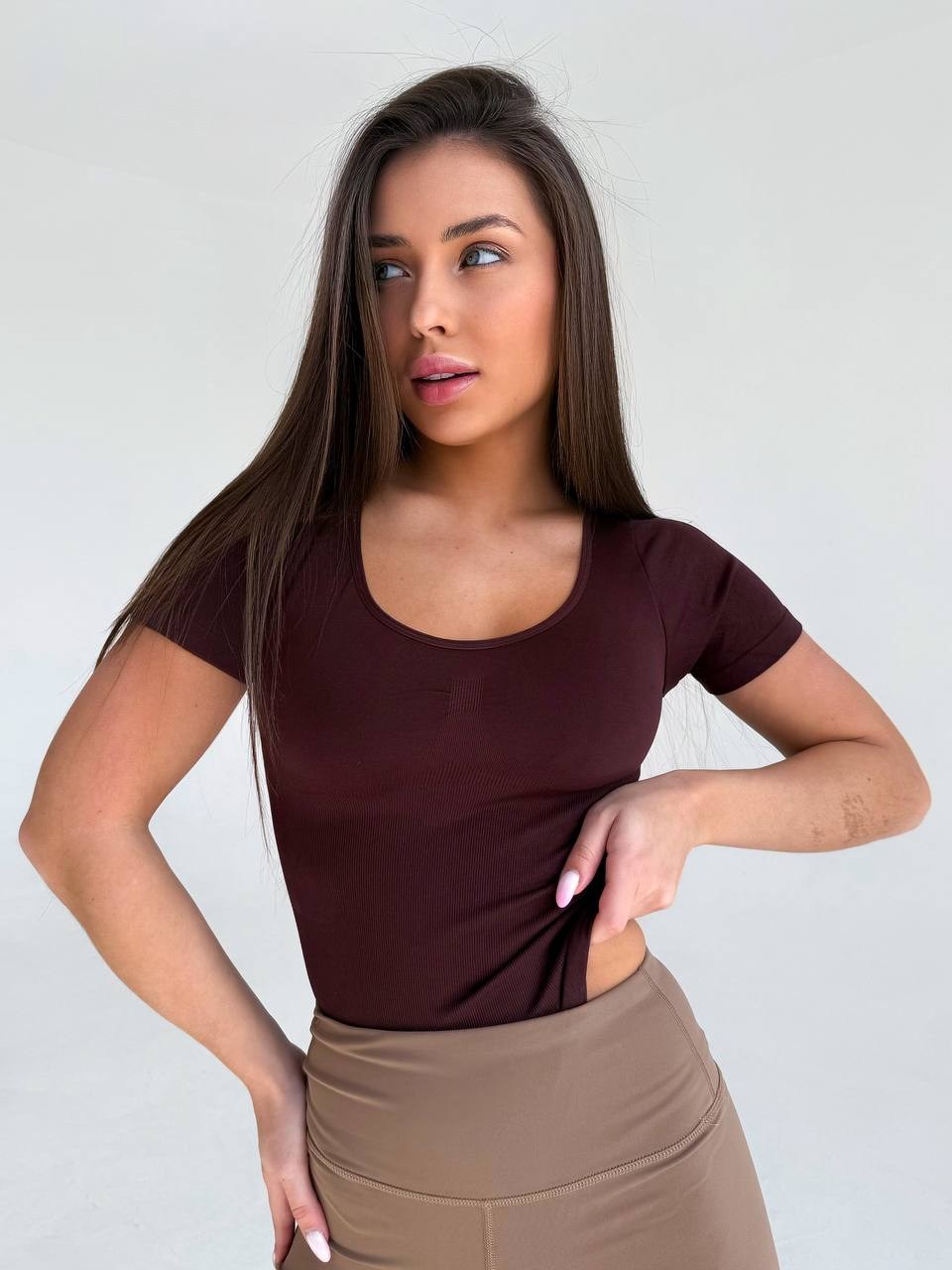 футболка skims базовая облегающая kamilek 396651826,футболка skims базовая облегающая kamilek,женская футболка,футболки базовая,футболка skims базовая облегающая