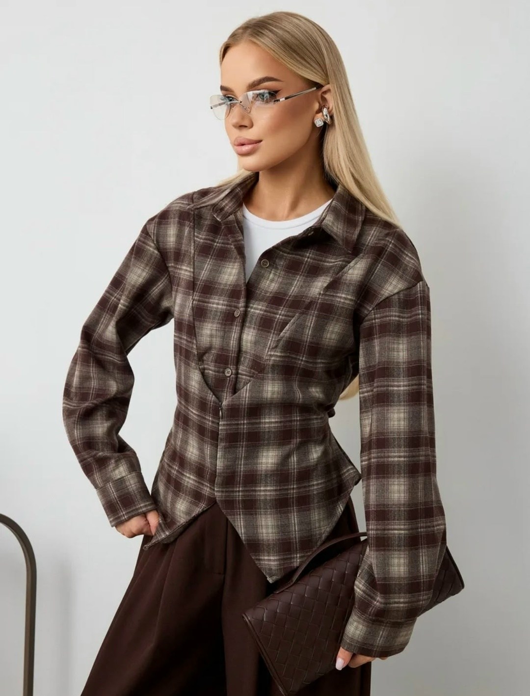 женская рубашка в клетку,женская рубашка,рубашка в клетку dej 369033302,повседневная рубашка,рубашка в клетку оверсайз damn egoist