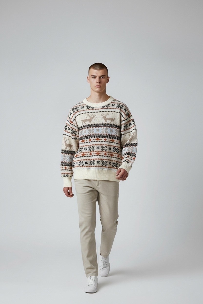 новогодний джемпер,новогодние свитера,мужской свитер с оленем,джемпер с узорами,свитер