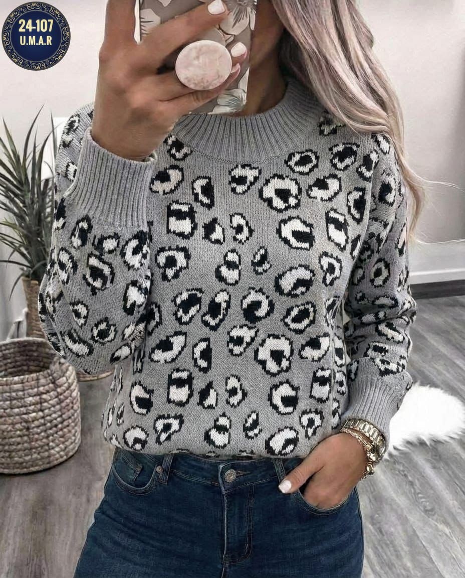 свитер с леопардовым принтом,женский вязаный свитер с леопардовым принтом,женский свитер большого размера с леопардовым принтом,леопардовый свитер женский,леопардовый джемпер