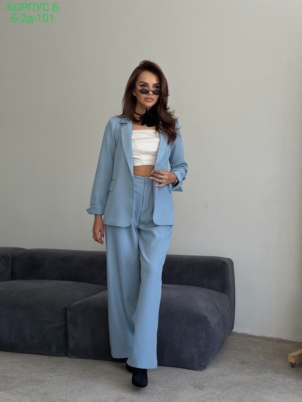 брючный костюм dilana vip 2056 голубой,женский брючный костюм небесно-голубого цвета,костюм брючный 2056 голубой dilanavip,брючный костюм,брючный костюм usova 0050(3) голубой