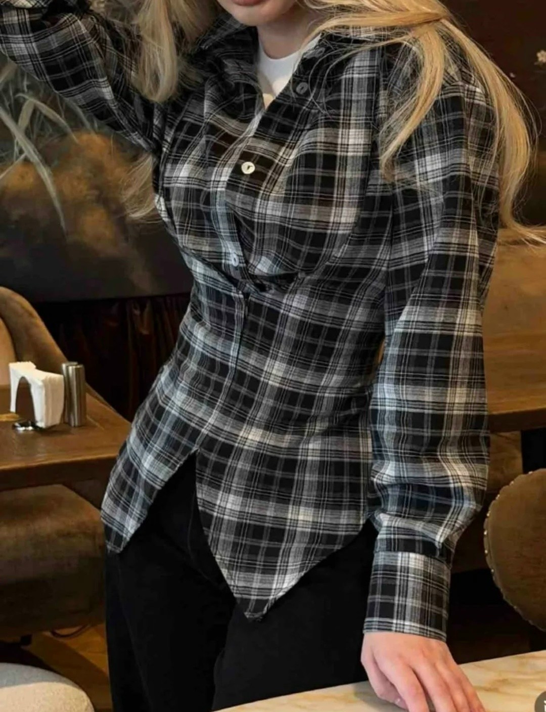 женская рубашка в клетку,женская рубашка,рубашка в клетку dej 369033302,повседневная рубашка,рубашка в клетку оверсайз damn egoist