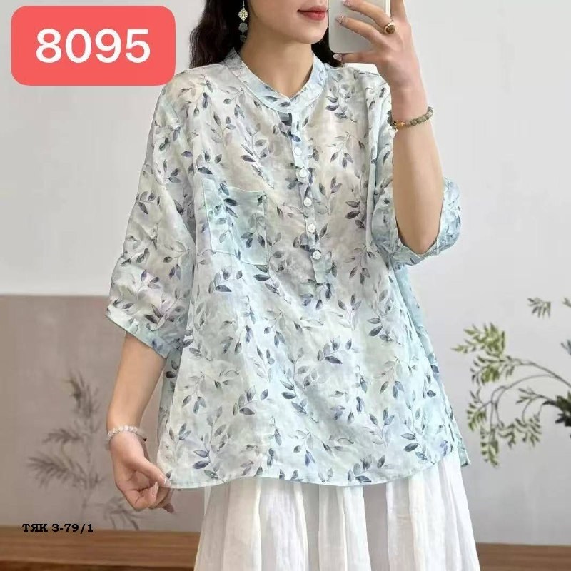 рубашка из рами,блузка в восточном стиле,angenk женская хлопковая блузка с цветочным принтом,блузка винтажная,блузка женская с цветочным принтом на пуговицах из хлопка и льна