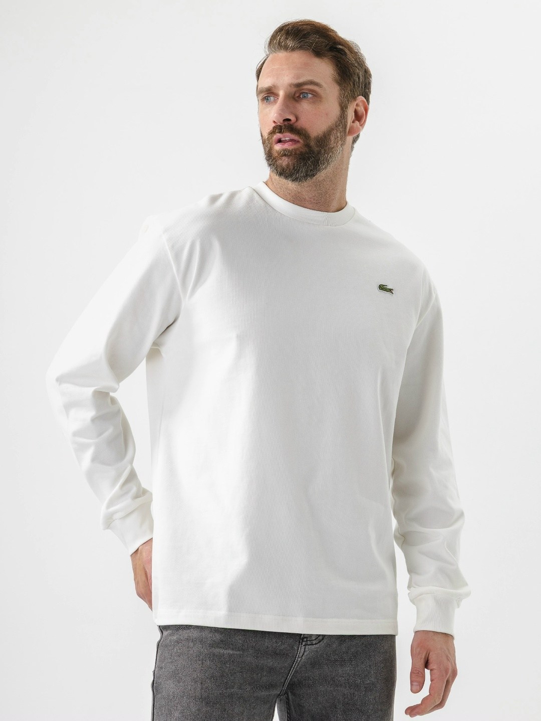 лонгслив lacoste,лонгслив лакост мужской,лонгслив лакосте,лонгслив лакост белый,толстовка белая