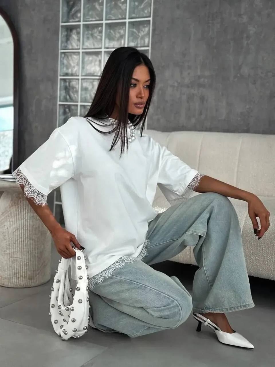 женская футболка оверсайз,футболка женская,одежда стильная,модные стили