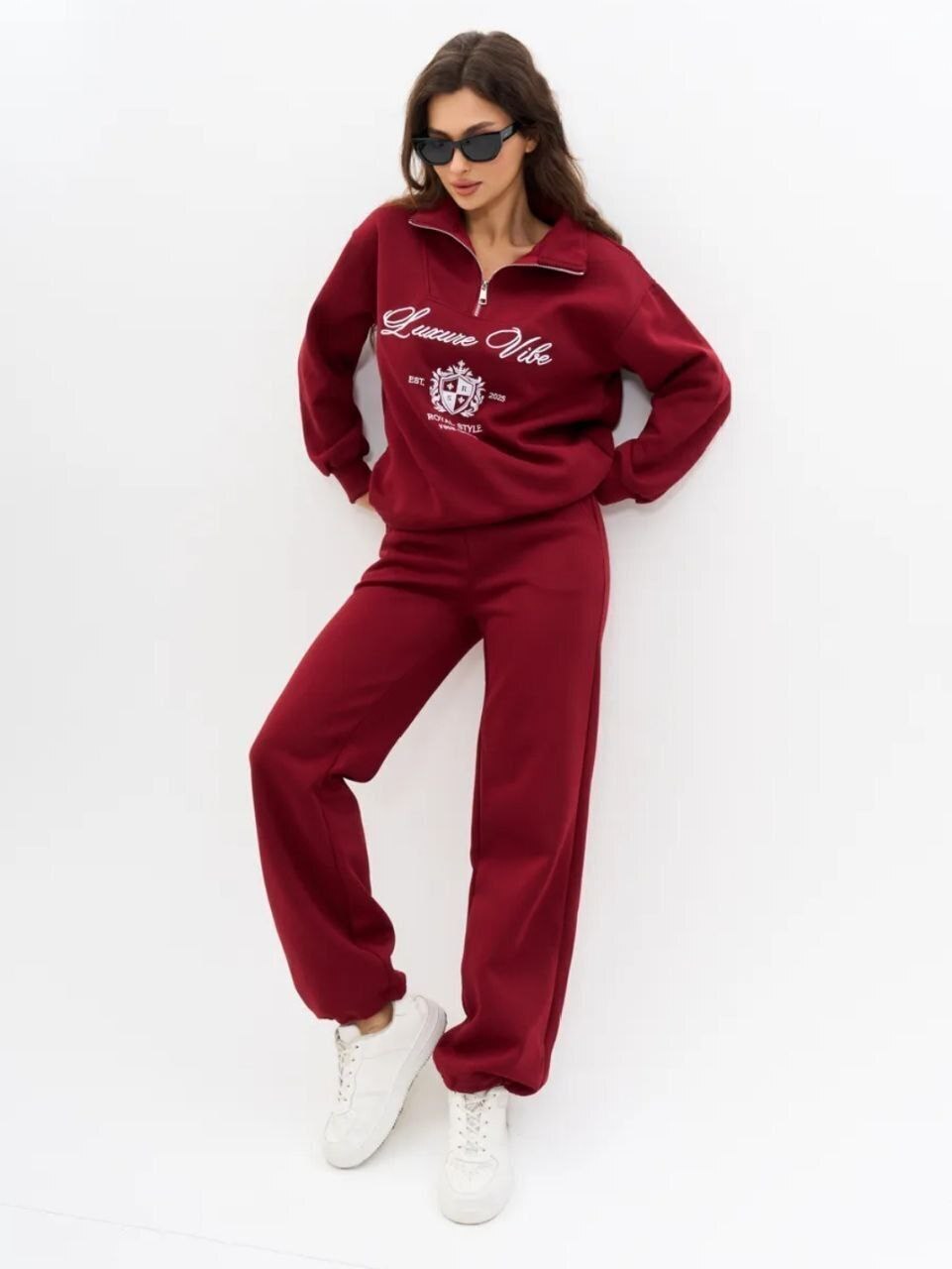 свитшот на молнии оверсайз,свитшот на молнии оверсайз темно-голубой,костюм спортивный,женские костюмы,мода мужская