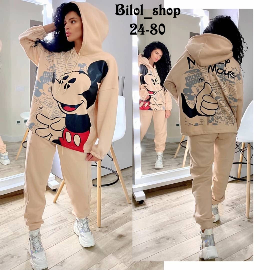 костюм женский на флисе,костюм на флисе,спортивный костюм с микки маусом женский,женский спортивный костюм на флисе микки,костюм трикотажный