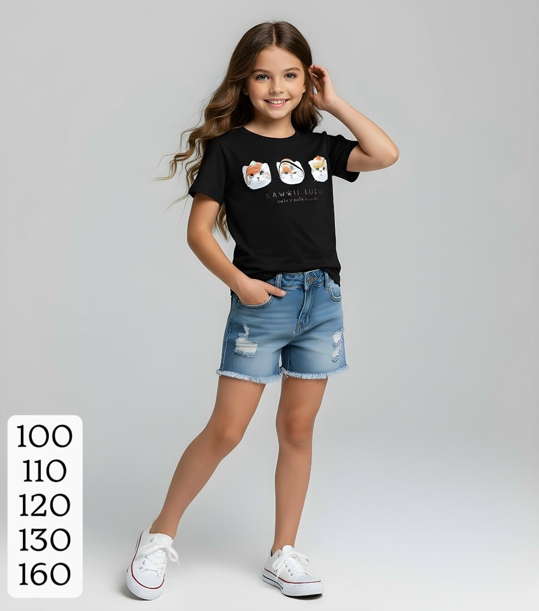 футболки для девочек,одежда для девочек,джинсовые шорты для девочек,ребенок,шорты для девочек