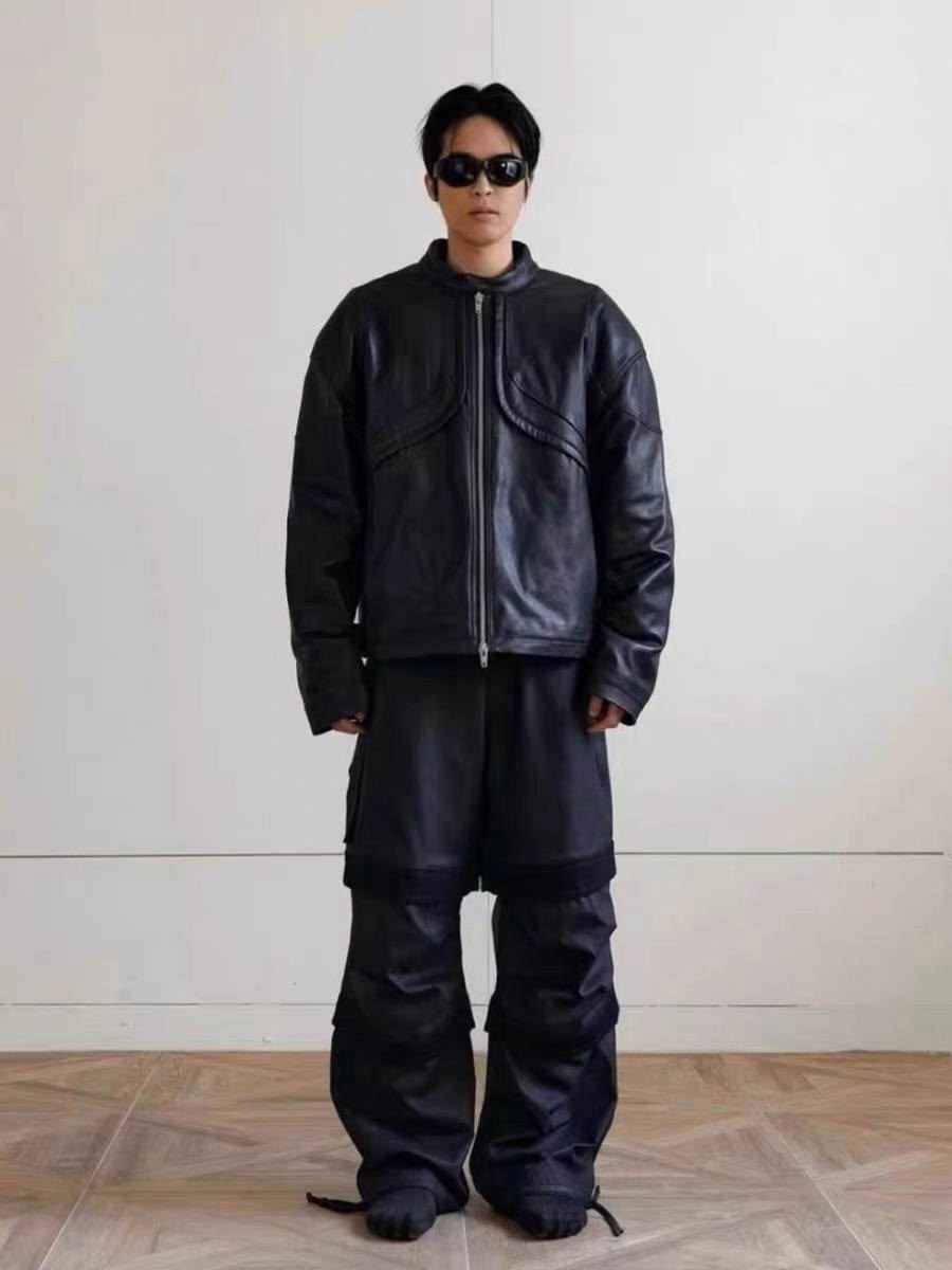 мужская кожаная куртка,куртка кожаная,куртка бомбер,куртка с воротником,мужская кожаная куртка pfnw