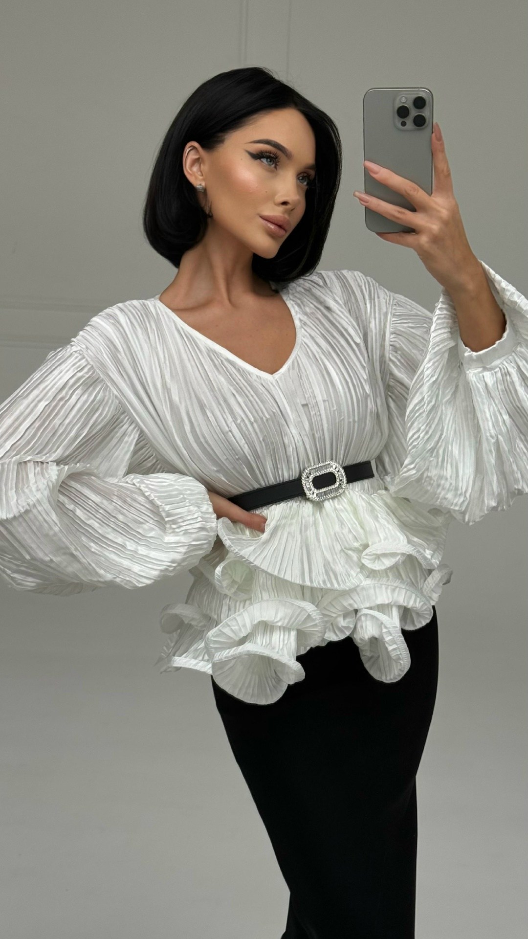 элегантная блузка,блузка плиссе,женская плиссированная блузка twotwin,женская блузка,блузка