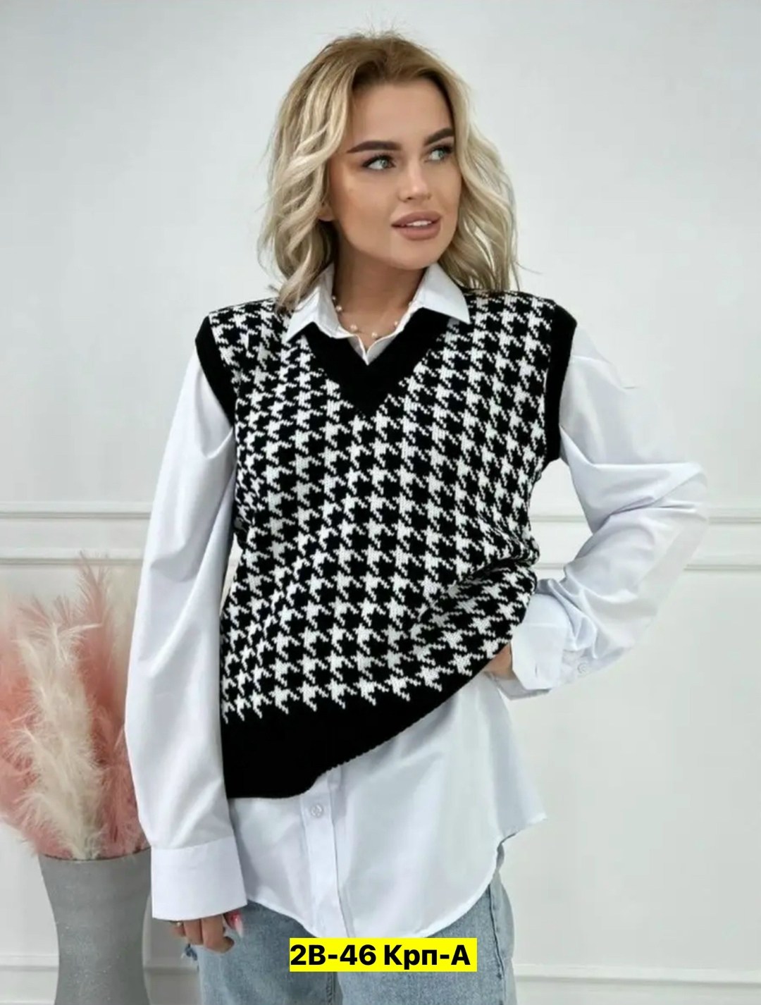 жилет гусиная лапка,вязаный жилет офисный,жилет вязаный женский,жилетка женская,жилетка вязаная