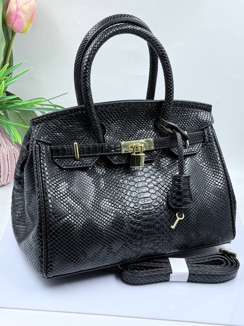 сумки,сумка hermes birkin 35 крокодиловая,сумка hermes birkin 35 с брелком лошадкой чёрный,женские сумки,сумка эрмес биркин 35см
