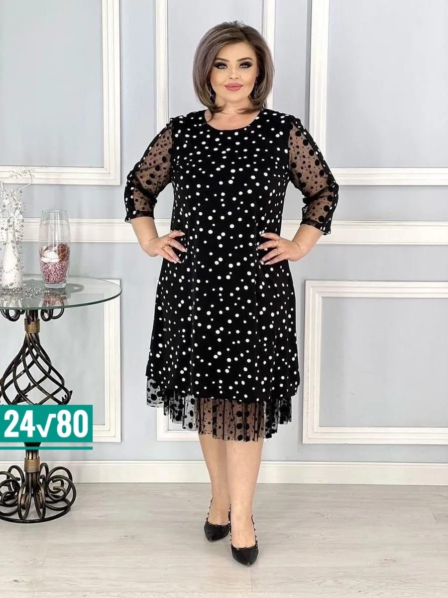 платье больших размеров в горошек,вечернее платье больших размеров нарядное в горошек saliya brand,платье вечернее больших размеров нарядное в горошек,платье женское праздничное больших размеров,плать