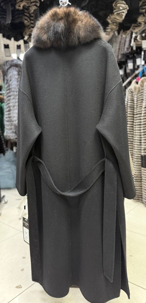 пальто-макси из шерсти и кашемира с мехом куницы,пальто из кашемира loro piano с мехом куницы,пальто с соболем loro piana,кашемировое пальто из меха соболя п02,пальто с натуральным мехом соболя northf