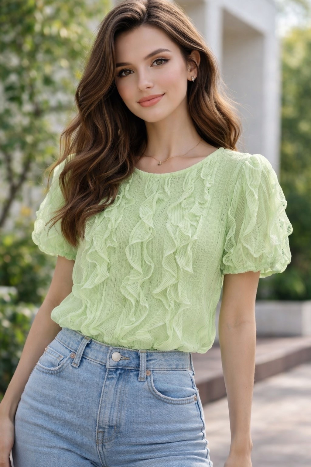 блузка с оборками,повседневная блуза,модная блузка,женская блузка,блуза