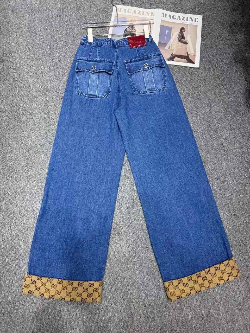 джинсы gucci,джинсы стильные,женские джинсы,широкие джинсы,модные джинсы