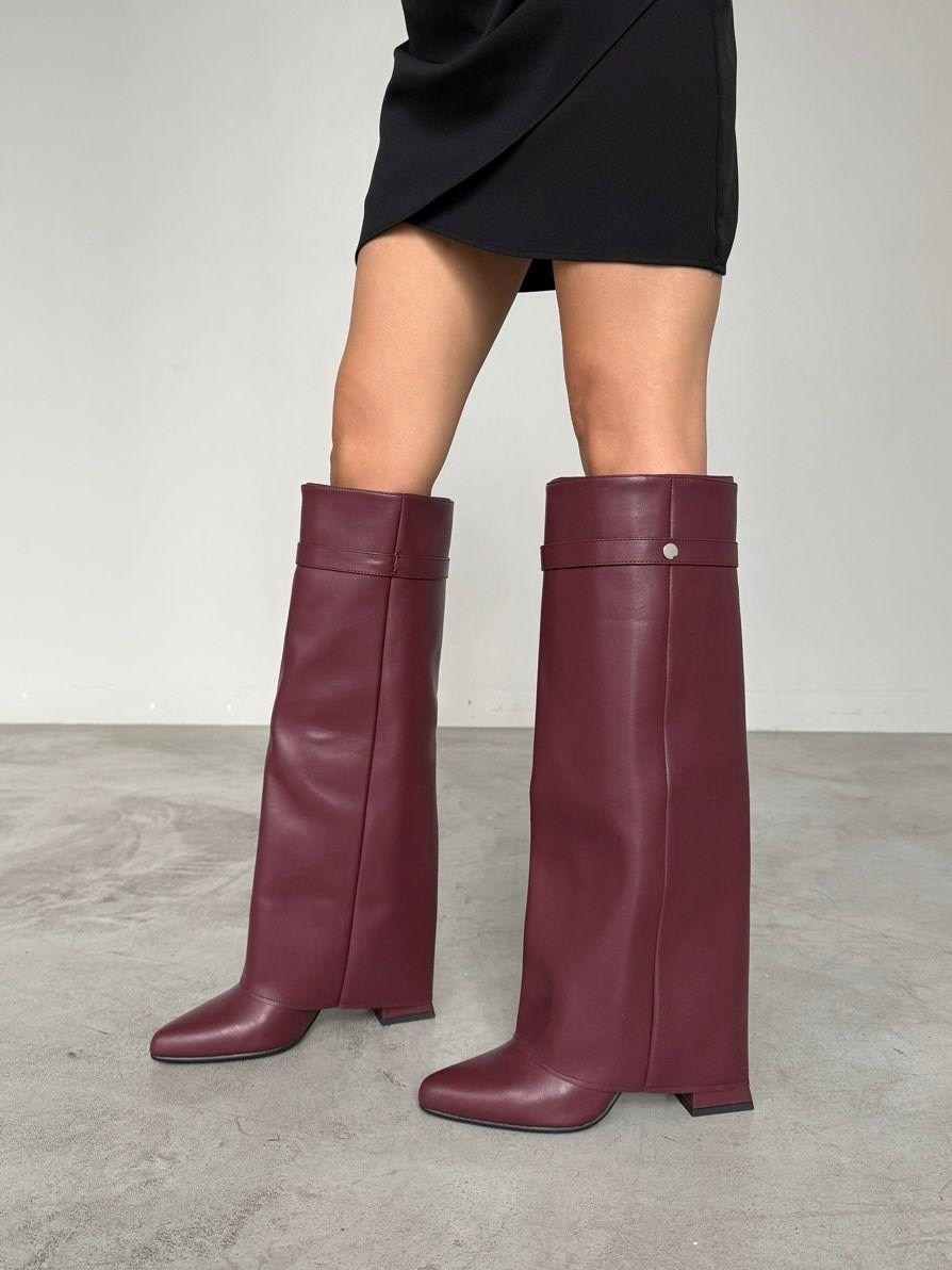 стильные сапоги,модные сапоги,бордовые сапоги,женские сапоги,высокие сапоги