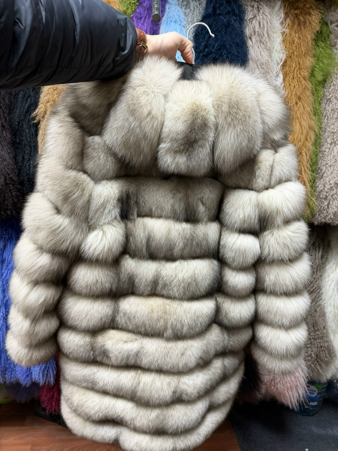 шуба из песца,шуба трансформер песец 110см,шуба песец,шуба трансформер из песца на е,шубка из натурального меха песца