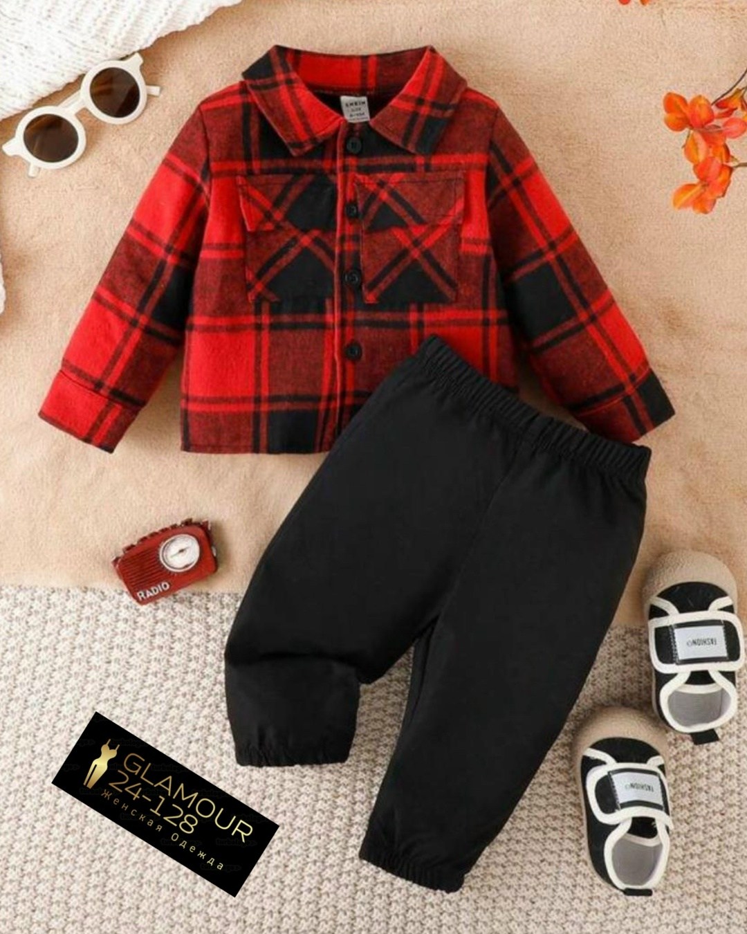 комплект для малыша,детский костюм двойка,рубашка в клетку красная,костюм на мальчика,комплект одежды для мальчика