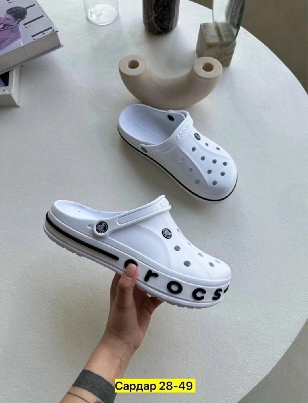 crocs сабо,шлепанцы крокс белые,,сабо crocs bayaband,кроксы люкс