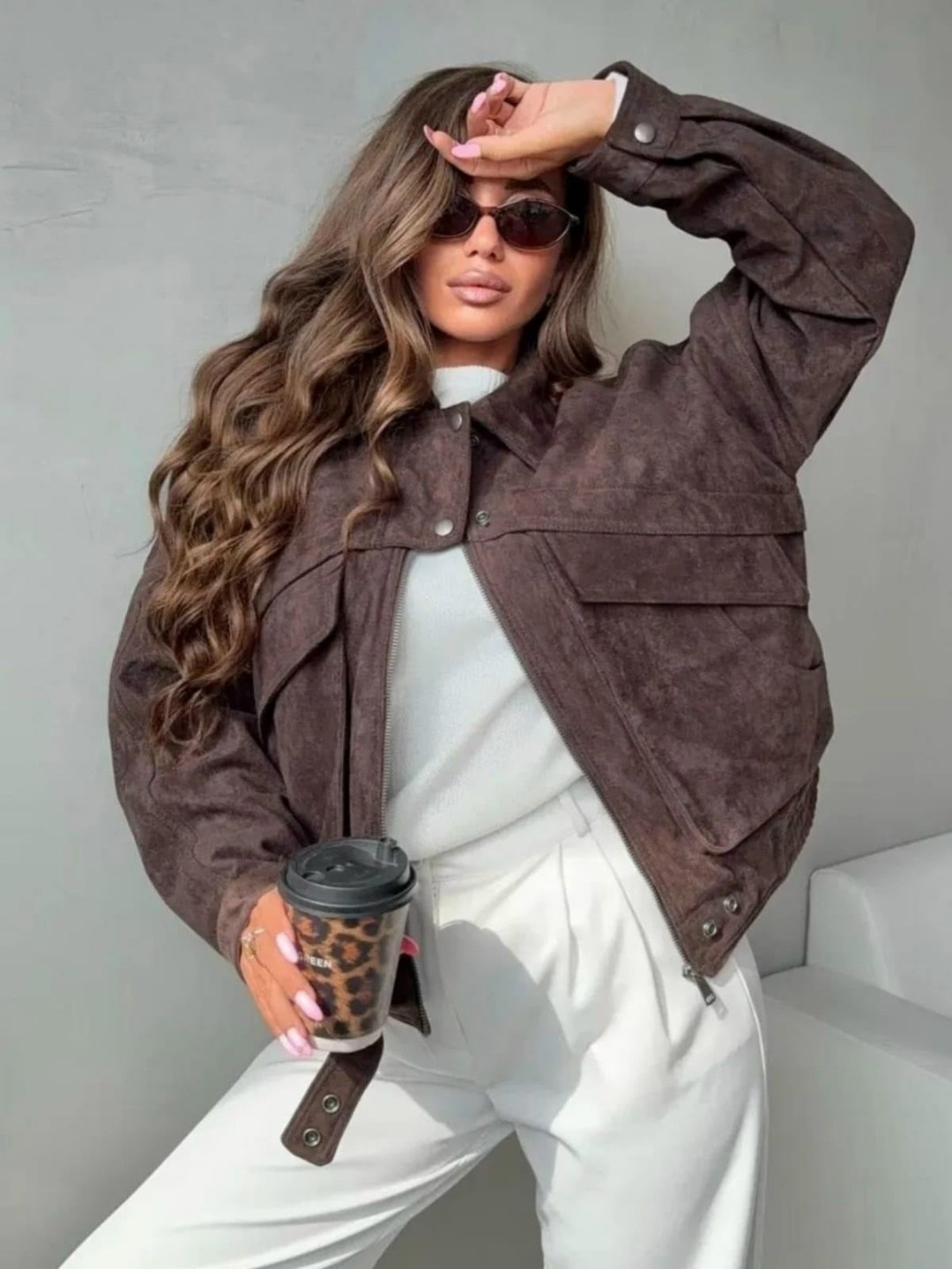замшевая куртка бомбер осенняя оверсайз bliss luxury,замшевая куртка,куртка бомбер,коричневая куртка женская,куртка замшевая бомбер оверсайз