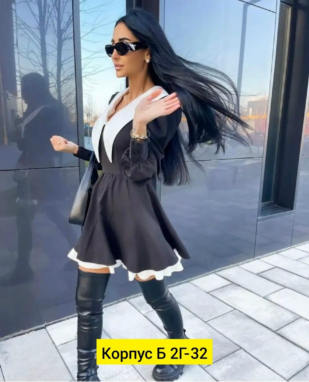 черное платье с белым воротником,черное платье с белым воротником и манжетами,платье с воротником,платье с белым воротником,платье