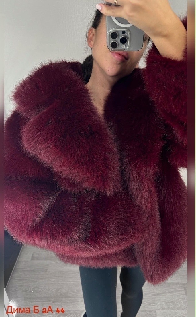 шуба укороченная из экомеха emberens,бордовая шуба,шуба искусственная женская бордовая,шуба искусственная бордовая,шуба искусственная