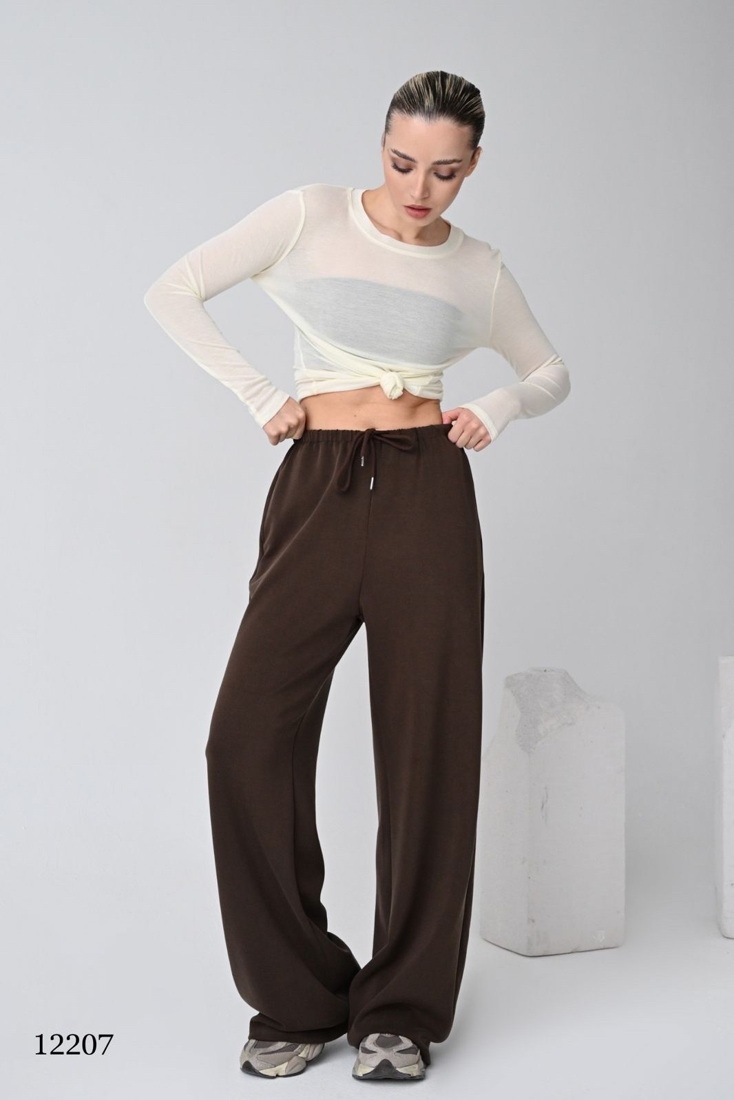 брюки палаццо софия 37 темно-коричневый,широкие брюки,повседневные брюки,коричневые брюки,брюки женские широкие
