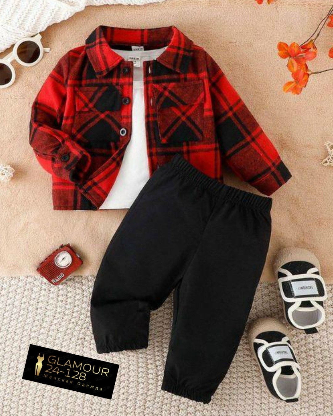 комплект для малыша,детский костюм двойка,рубашка в клетку красная,костюм на мальчика,комплект одежды для мальчика