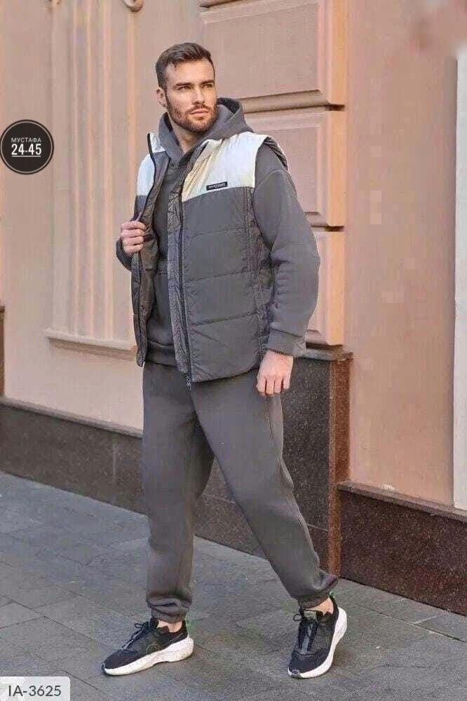 жилетка на синтепоне,мужской теплый спортивный костюм на флисе с жилетом,спортивный костюм тройка с жилеткой,жилет спортивное,спортивный костюм тройка мужской с жилетом