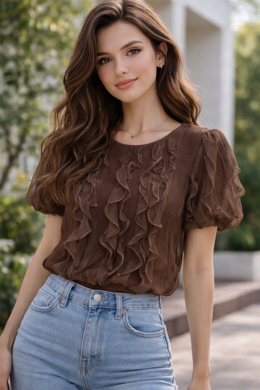 блузка с оборками,повседневная блуза,модная блузка,женская блузка,блуза