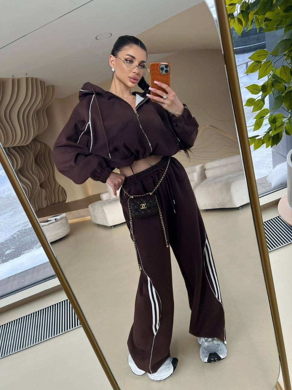 женский спортивный костюм,спортивный костюм,спортивный костюм модный,костюм женский кофта и штаны арт. 1518305,костюм женский спортивный коричневый