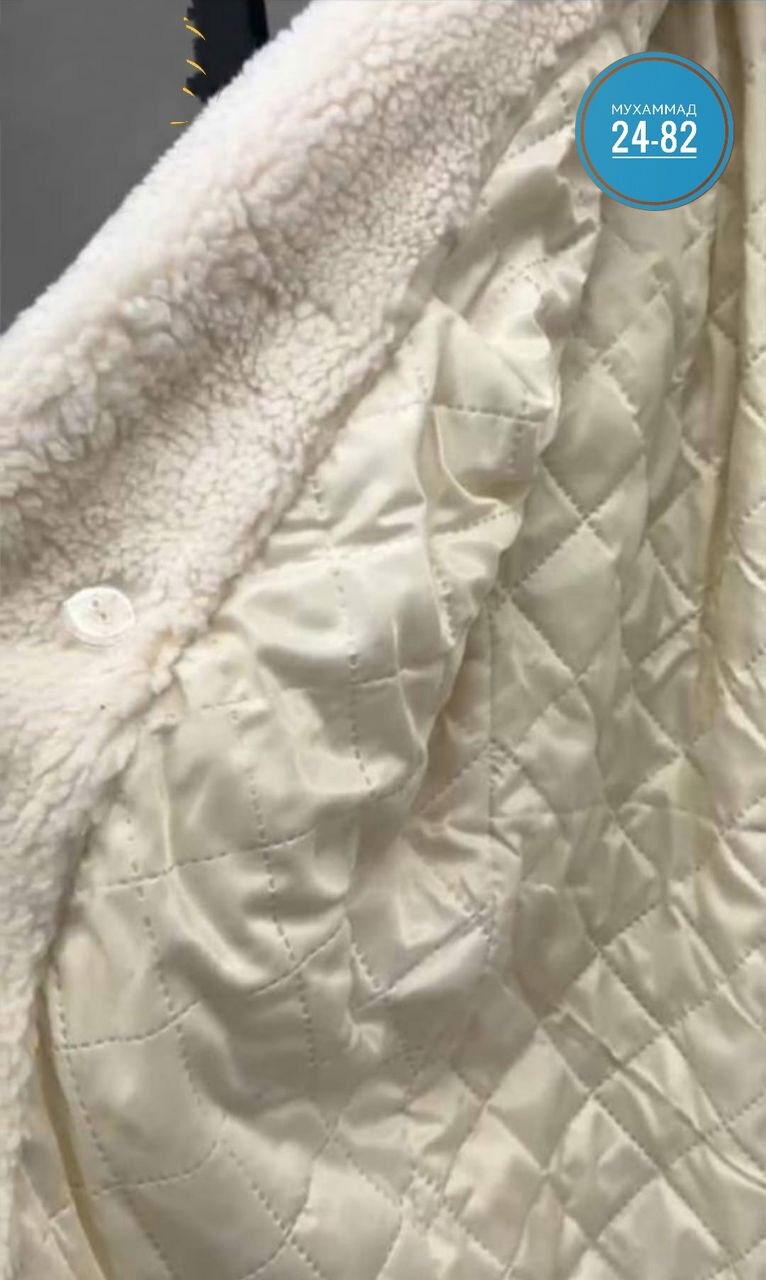 экошуба женский каляев 57498 белый 46 ru,шуба из искусственного меха каляев,каляев пальто из овчины,шуба из овчины,женская шуба