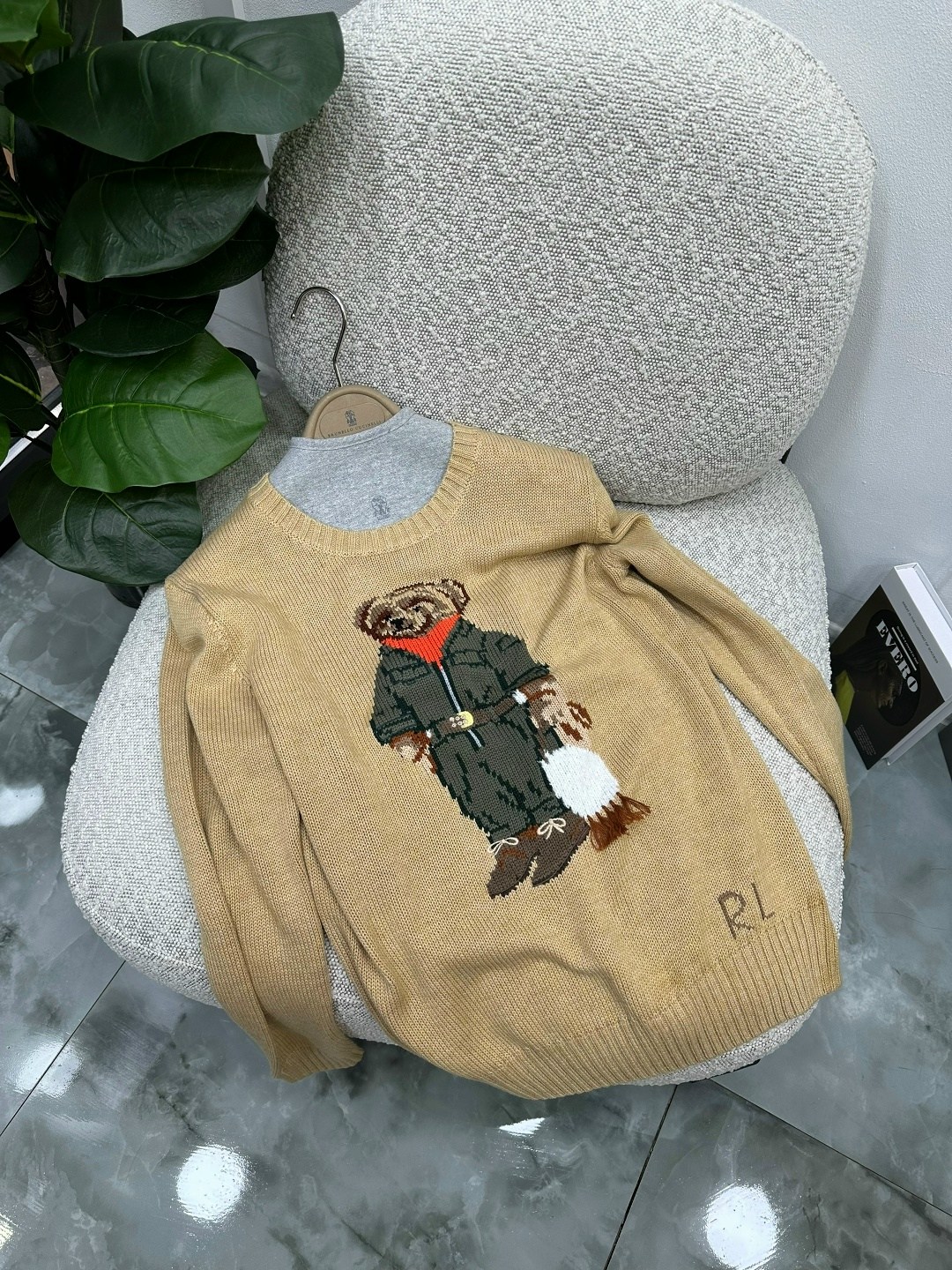 свитер женский polo ralph lauren с мишкой,свитер с мишками,свитера женские,джемпер с ручной вышивкой,джемпер с медведем женский ralph lauren