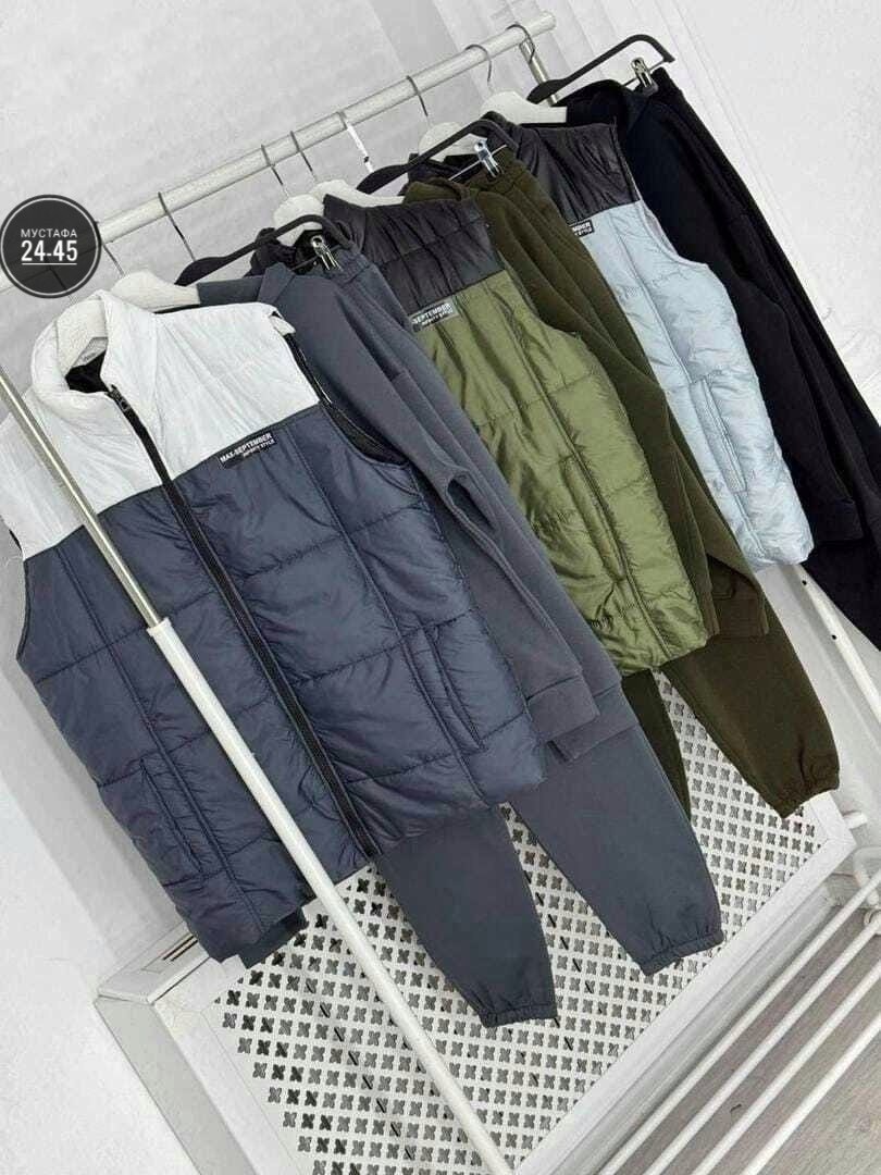 жилетка на синтепоне,мужской теплый спортивный костюм на флисе с жилетом,спортивный костюм тройка с жилеткой,жилет спортивное,спортивный костюм тройка мужской с жилетом