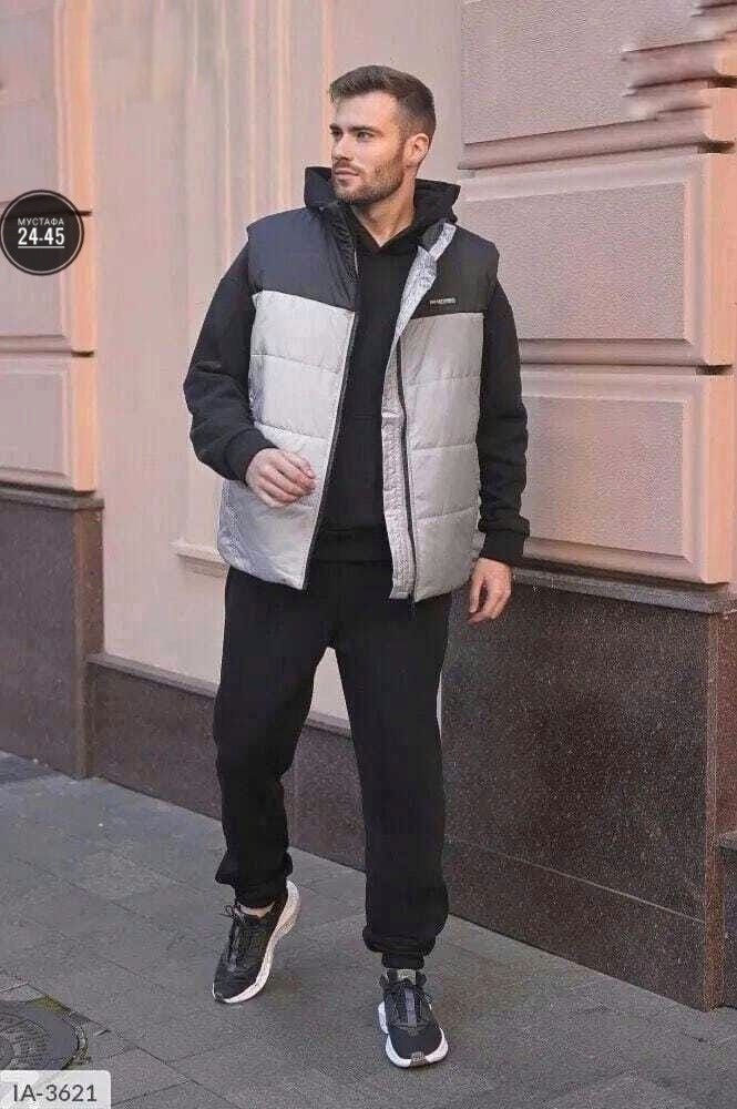 жилетка на синтепоне,мужской теплый спортивный костюм на флисе с жилетом,спортивный костюм тройка с жилеткой,жилет спортивное,спортивный костюм тройка мужской с жилетом