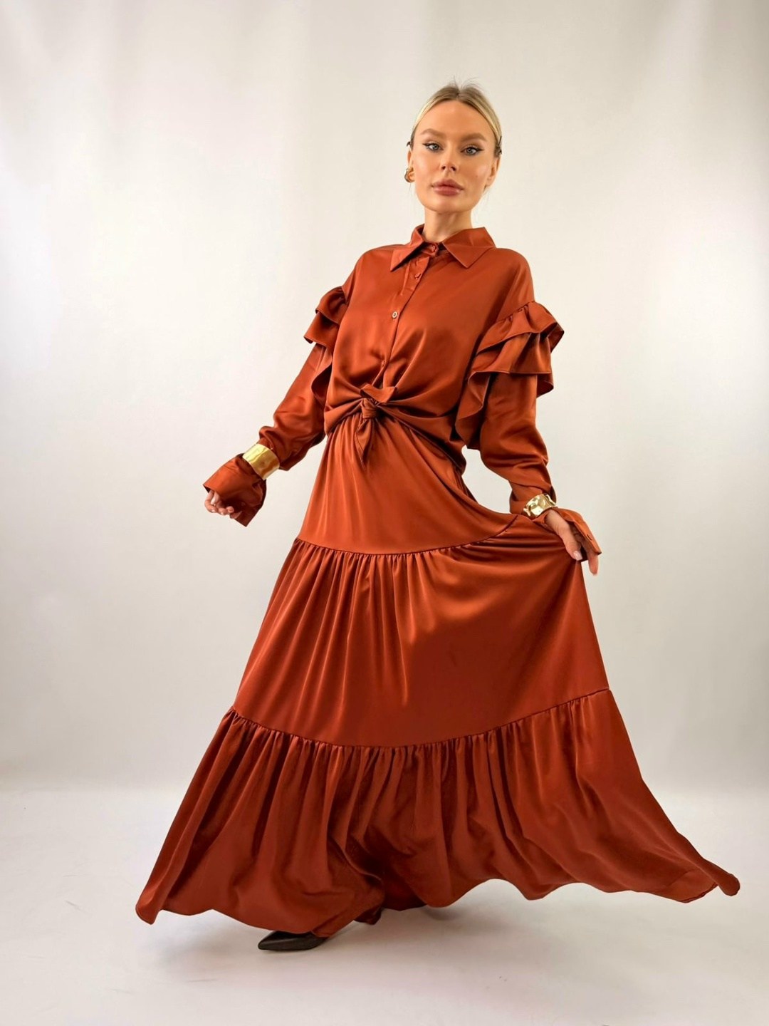 платье стильное,модное платье,платье,платье миди с оборками,платье с оборками