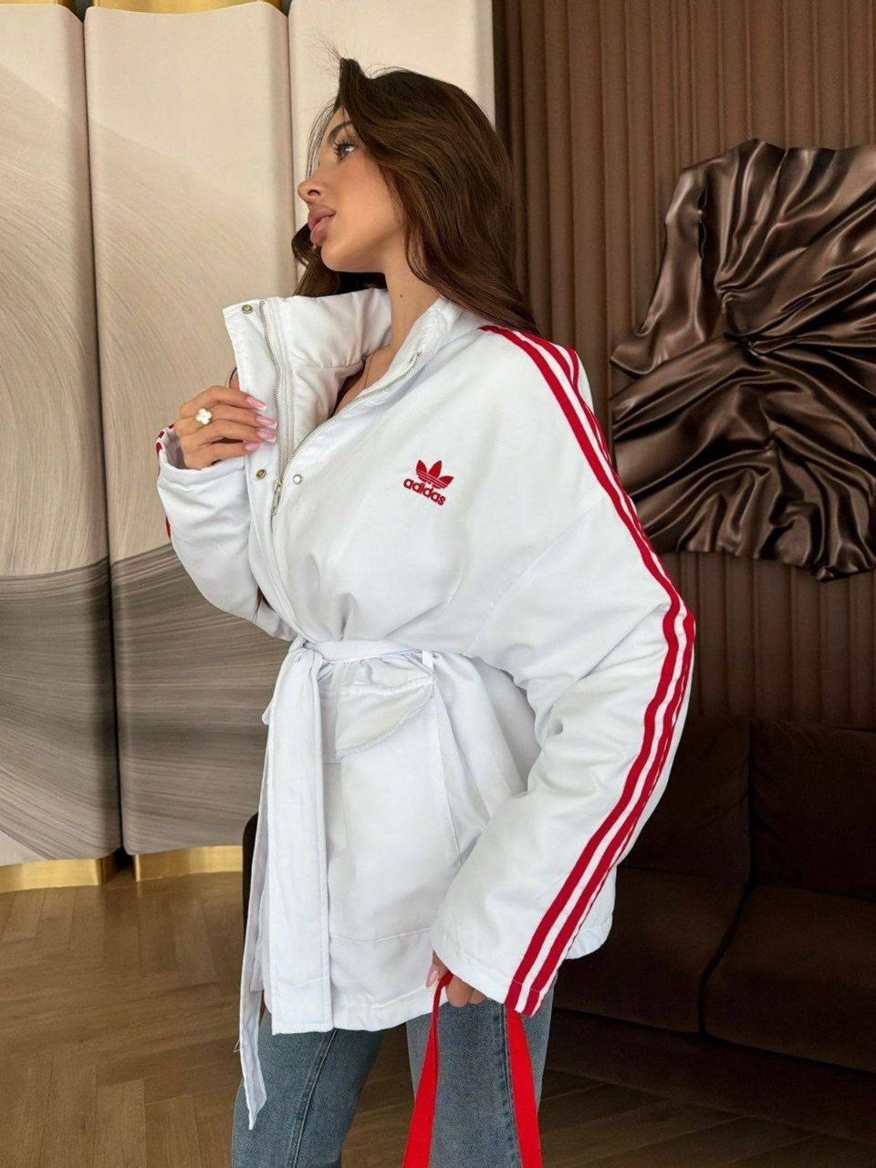 модная куртка,gu1781 adidas пуховик,куртка adidas originals adicolor,женский пуховик adidas,бежевый пуховик