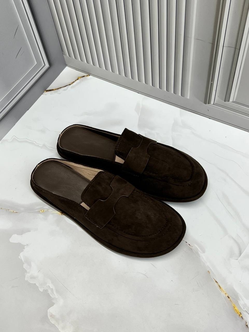 женские замшевые мюли hermes go коричневые,мюли замшевые,мюли женские,,мюли сабо