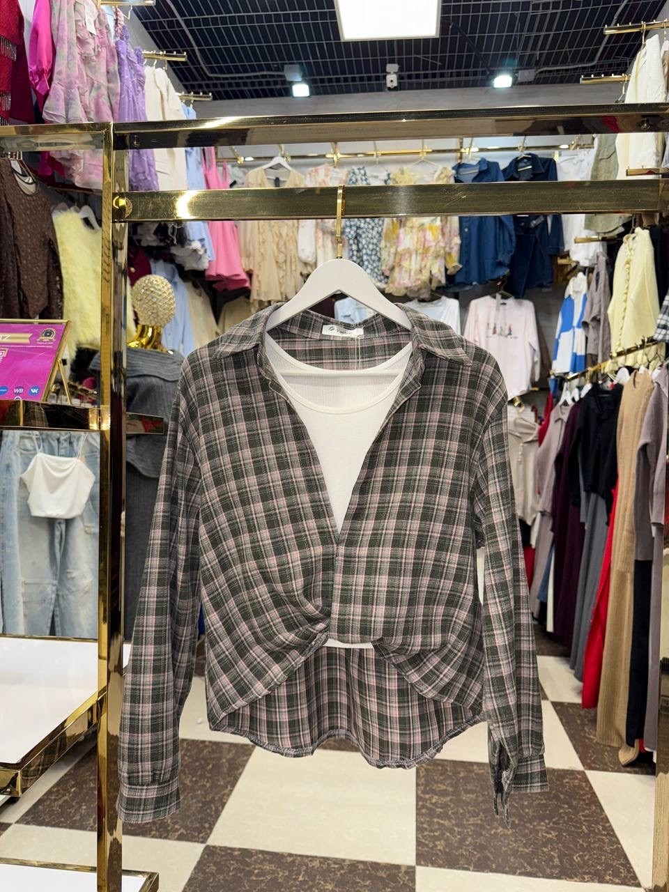 рубашка оверсайз в клетку thirteen brand,рубашка в клетку оверсайз удлиненная,рубашка женская в клетку оверсайз,рубашка оверсайз в клетку,женская рубашка в клетку