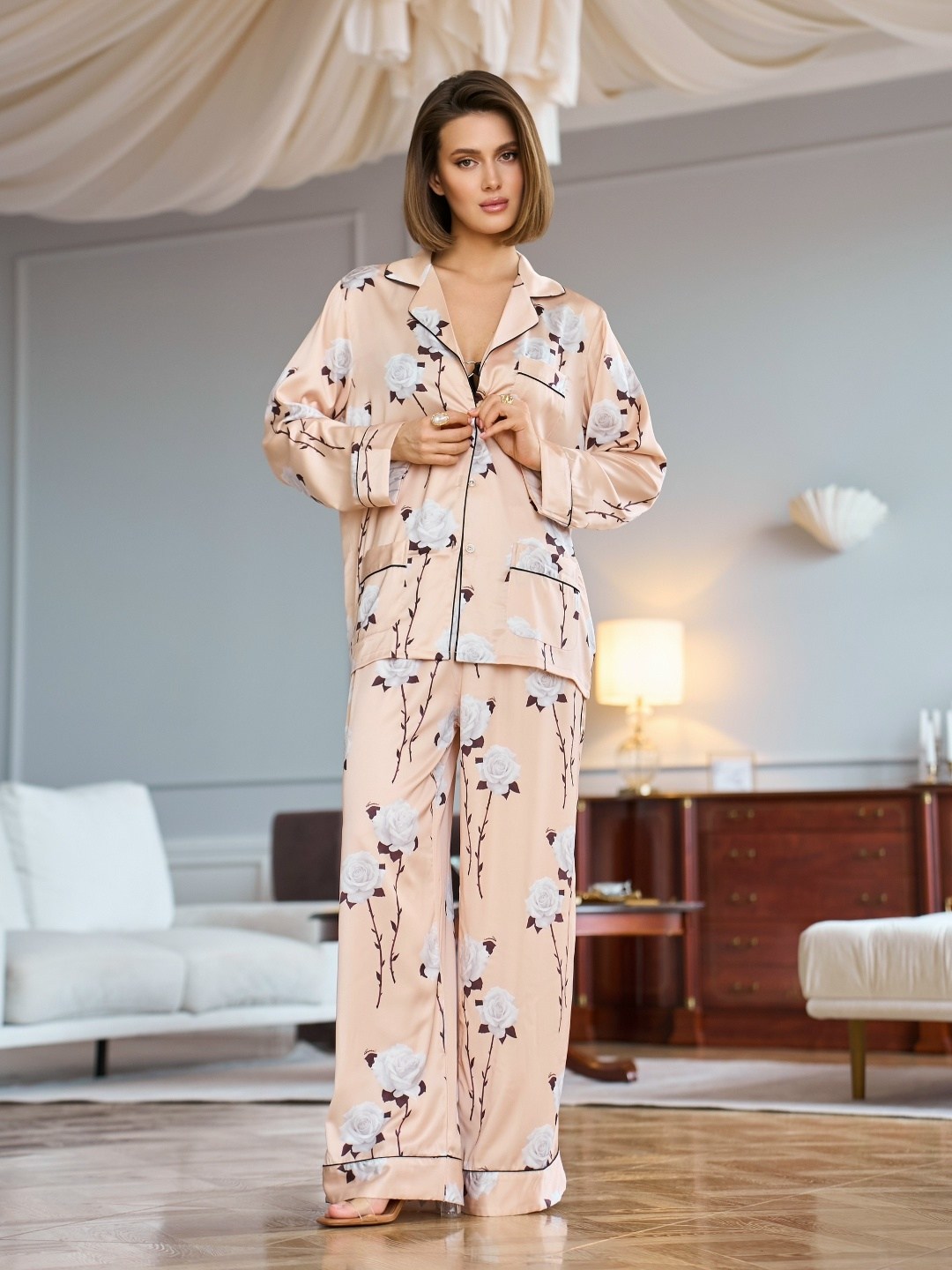 женская пижама,пижама женская атласная шелковая,пижама домашний костюм,пижама шелковая,миа аморе пижама шелк