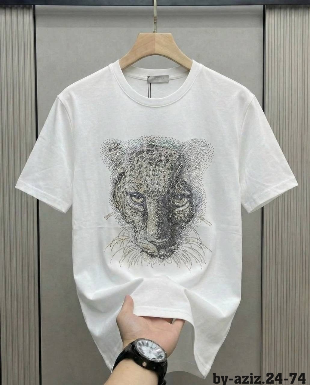футболки мужские,футболка со стразами,мужская футболка со стразами,футболка с леопардом,футболки модные
