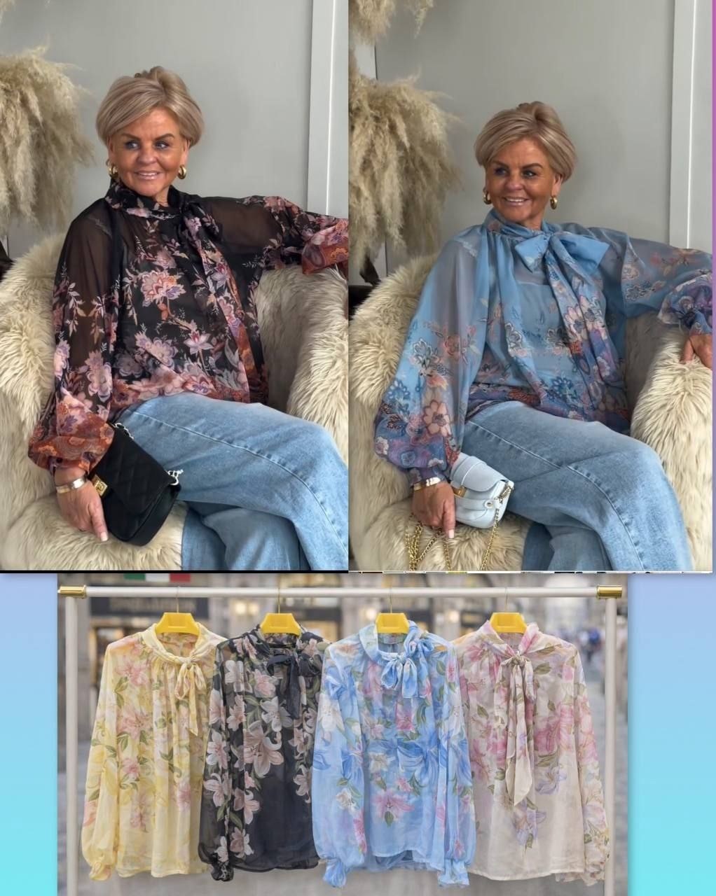 женская блузка,модные блузы,блузка с цветочным принтом,женская блуза,блузка с оборками