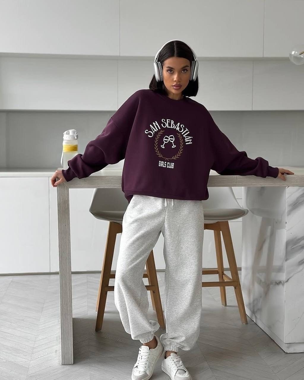 женская кофта,свитшот женская,женский свитшот оверсайз,свитшот и толстовка,фиолетовый свитшот