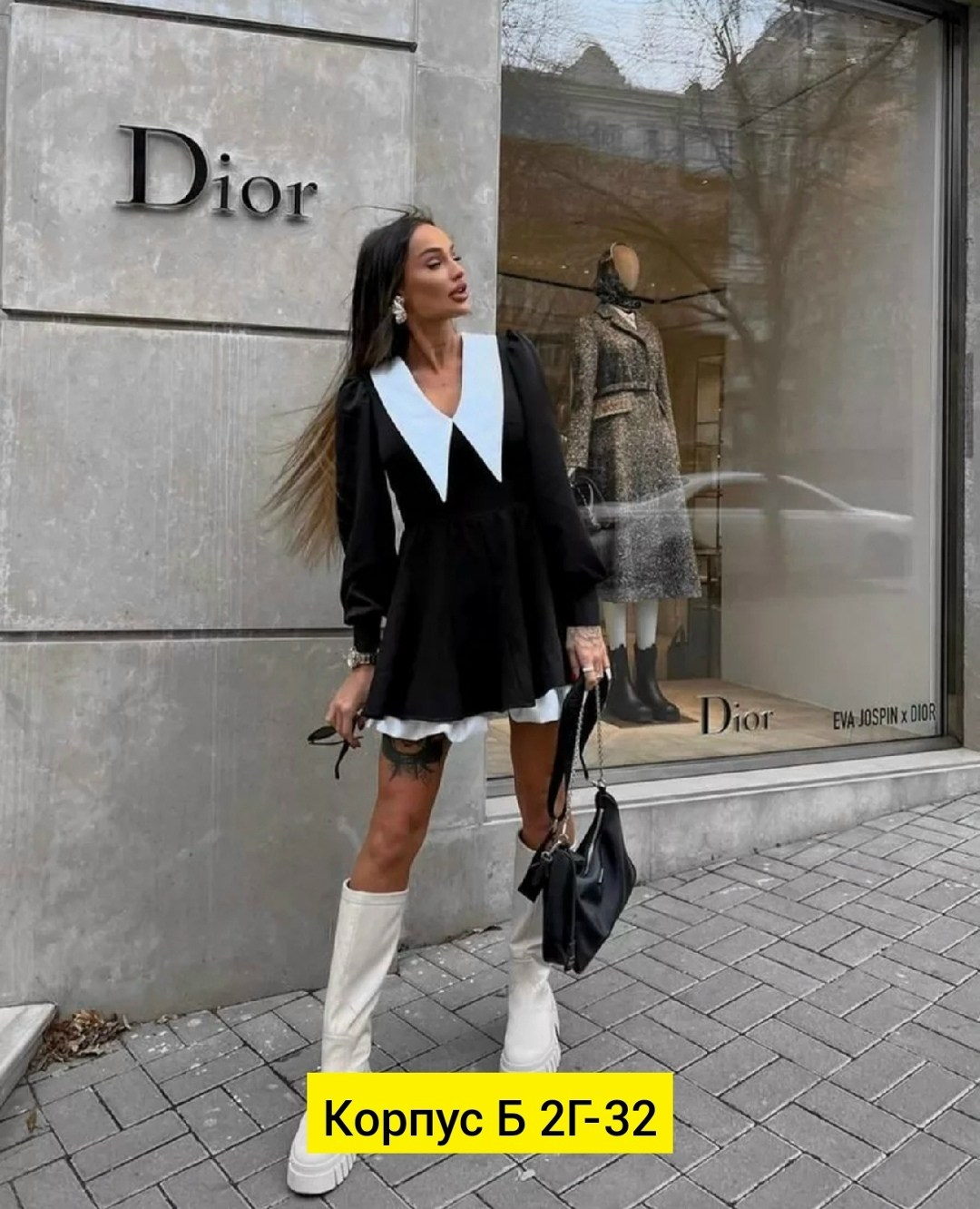 черное платье с белым воротником,черное платье с белым воротником и манжетами,платье с воротником,платье с белым воротником,платье