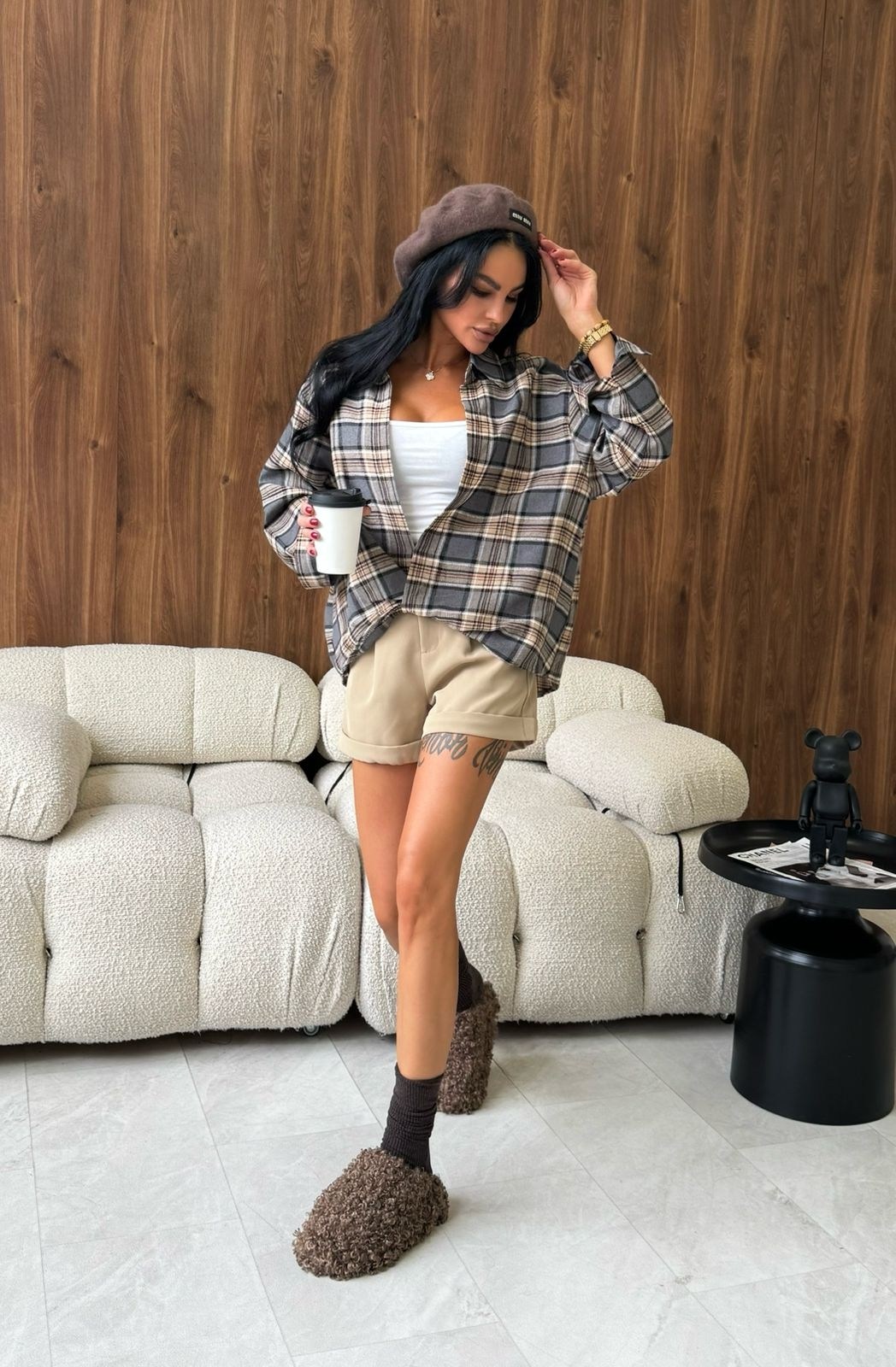 рубашка классическая в клетку оверсайз la fashion,рубашка в клетку теплая женская,рубашка в клетку оверсайз женская,женская рубашка в клетку,рубашка в клетку оверсайз утепленная ns dream