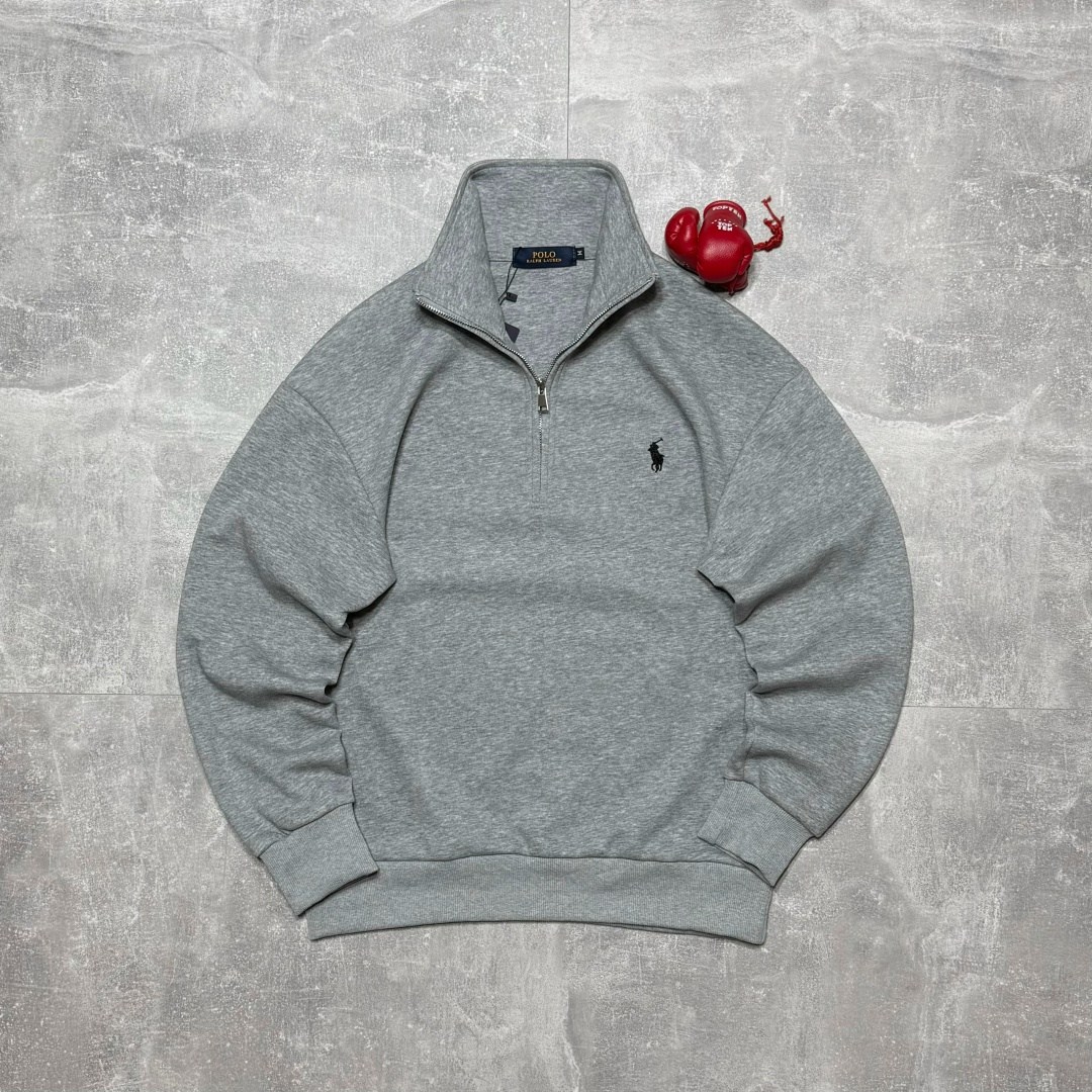 кофта поло,джемпер polo ralph lauren vintage fleece quarter zip sweat,мужской серый свитер от polo ralph lauren,кофта мужская,толстовка свитер