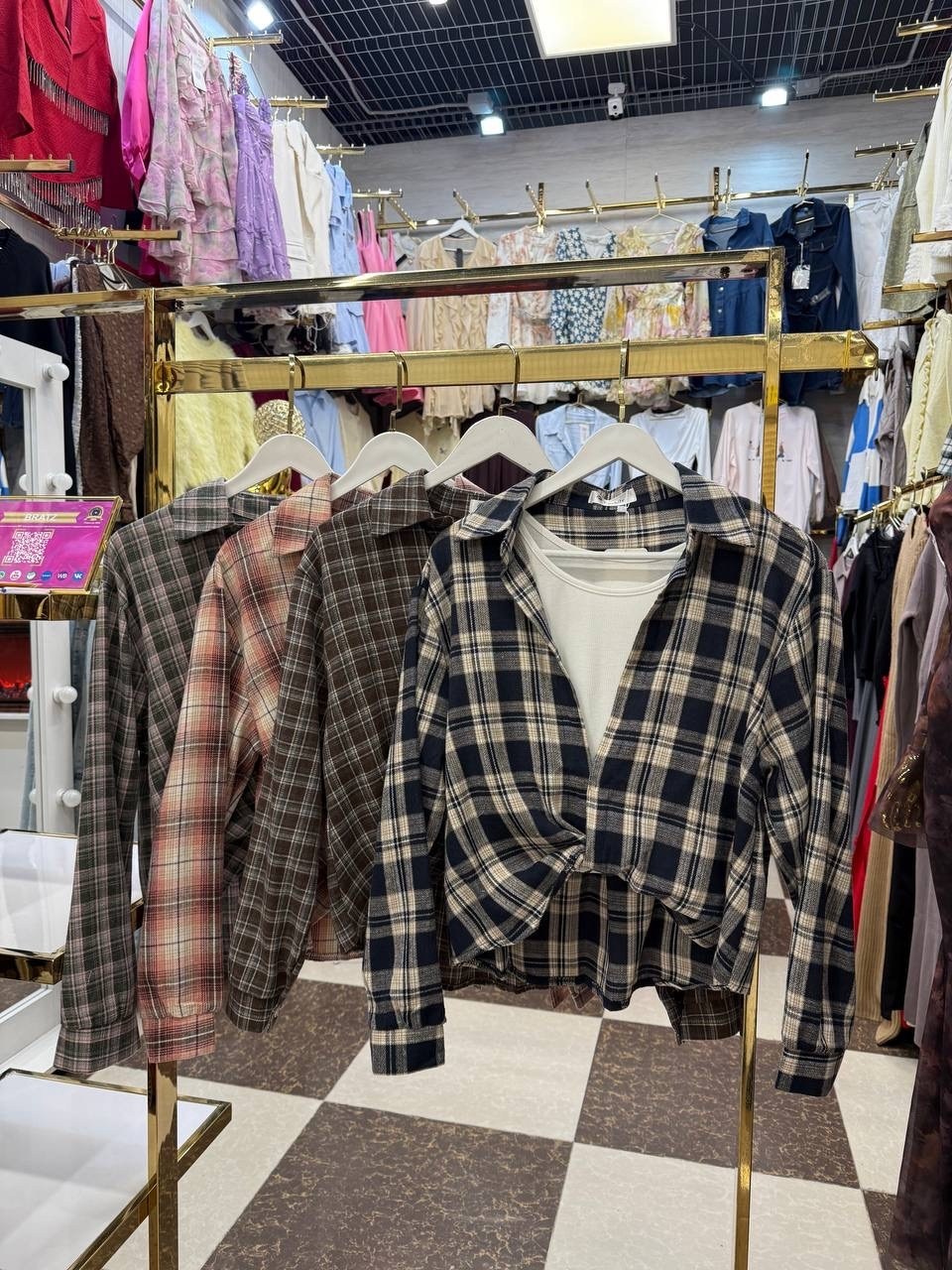 рубашка в клетку оверсайз удлиненная marybeth,рубашка женская в клетку,рубашка женская в клетку оверсайз,женская рубашка,рубашка в клетку оверсайз на кнопках