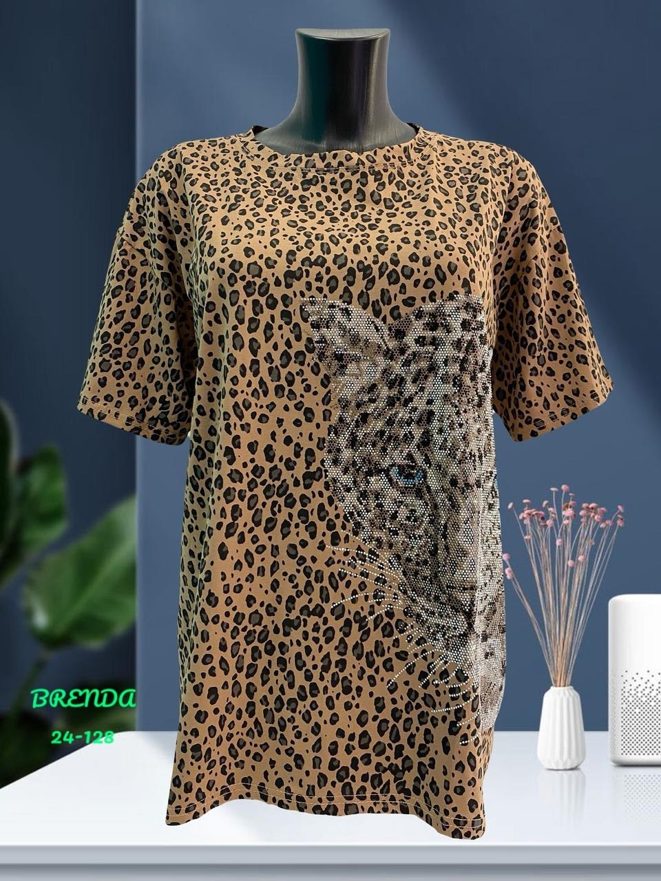 футболка женская,футболка женская 6506 "леопард",футболка майка,женская майка,женская кофта