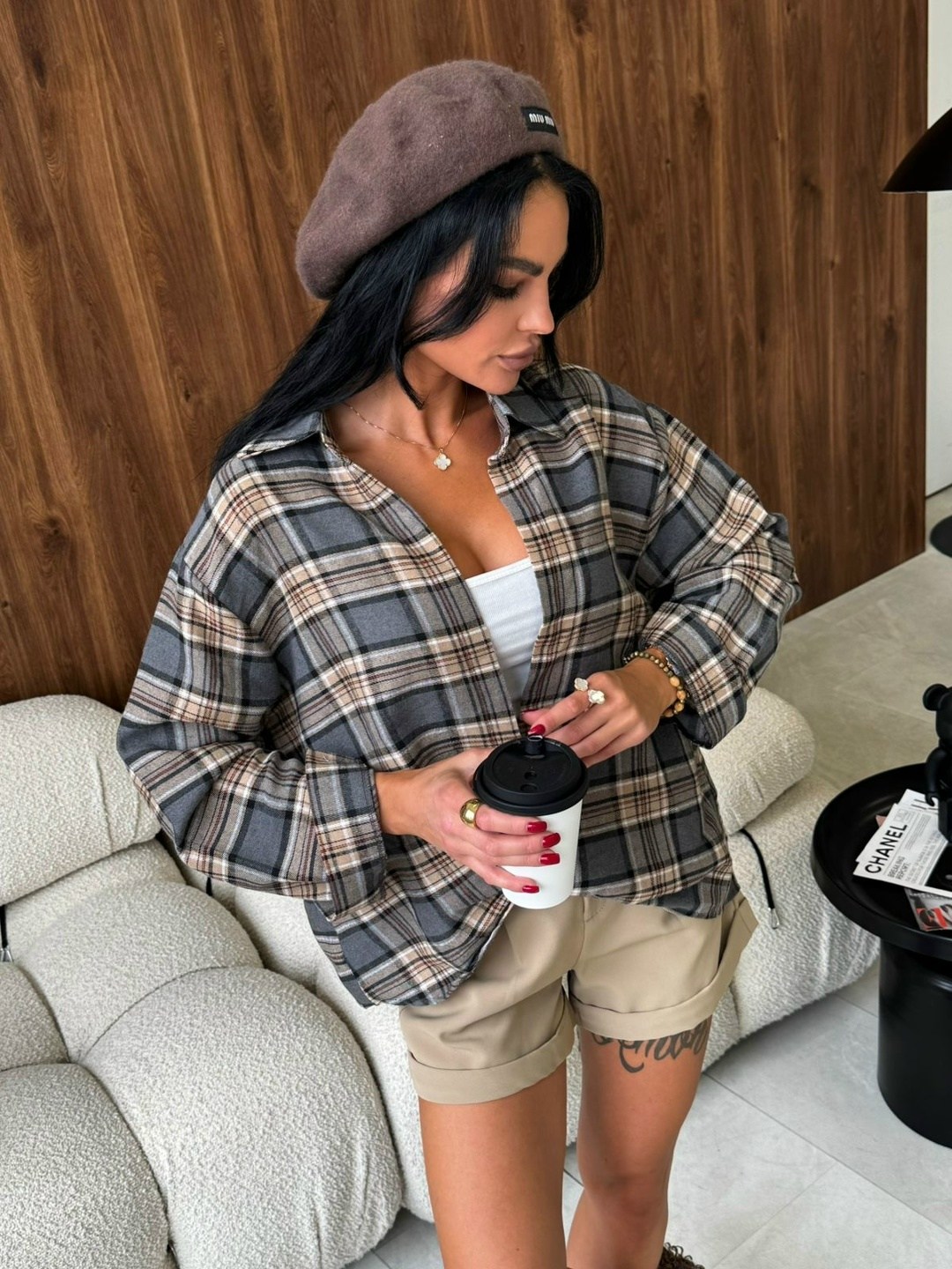 рубашка классическая в клетку оверсайз la fashion,рубашка в клетку теплая женская,рубашка в клетку оверсайз женская,женская рубашка в клетку,рубашка в клетку оверсайз утепленная ns dream